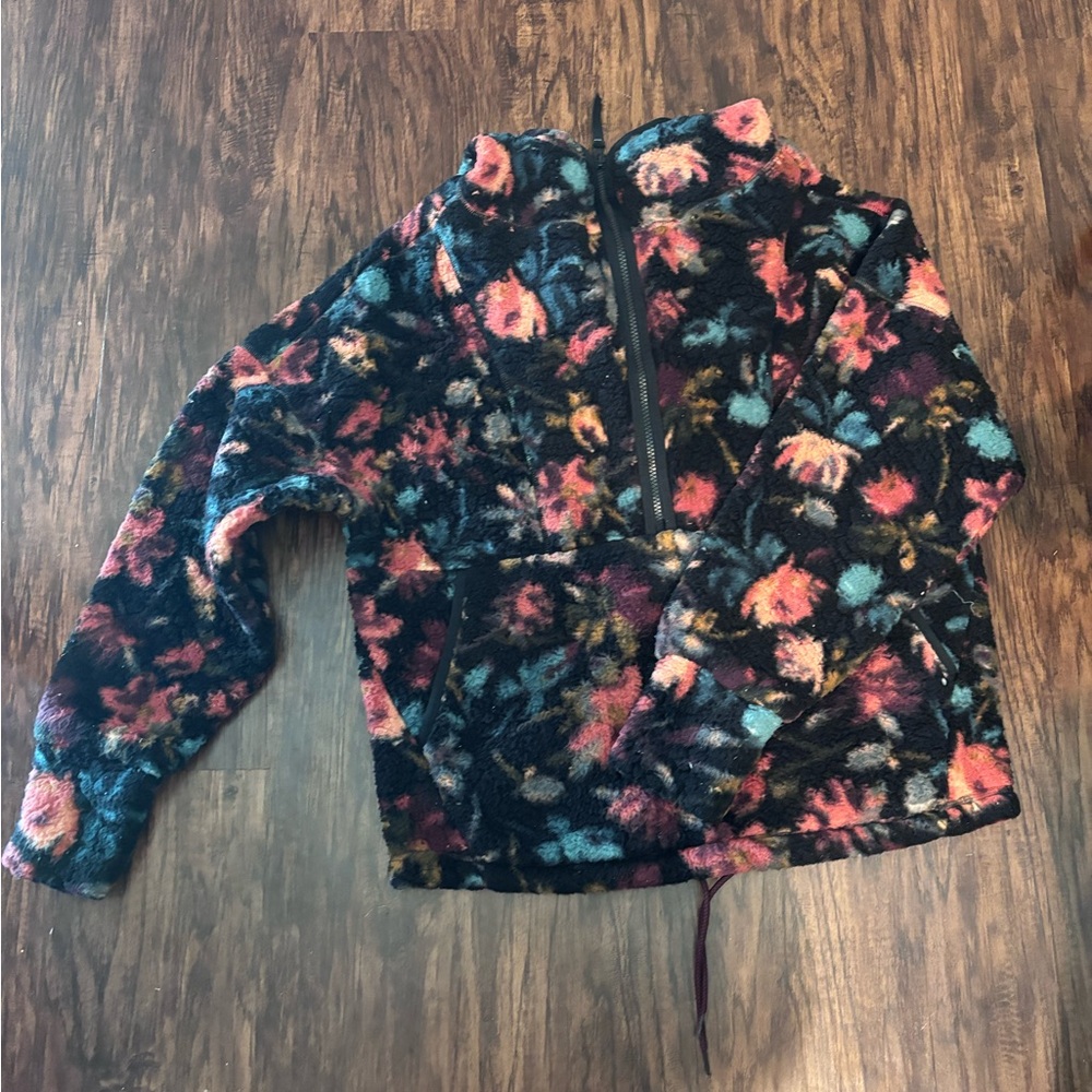 Prana Multicolor Floral Fleece Jacket